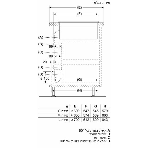 כיריים אינדוקציה 80 ס"מ משולבות קולט אדים Siemens ED811HQ26E IQ500 - יבואן רשמי