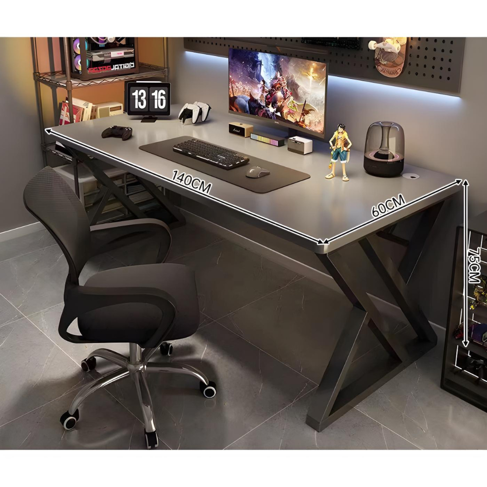 שולחן גיימר מחשב 140 ס"מ צבע אפור דגם Rosso Italy RSM-2028 - יבואן רשמי