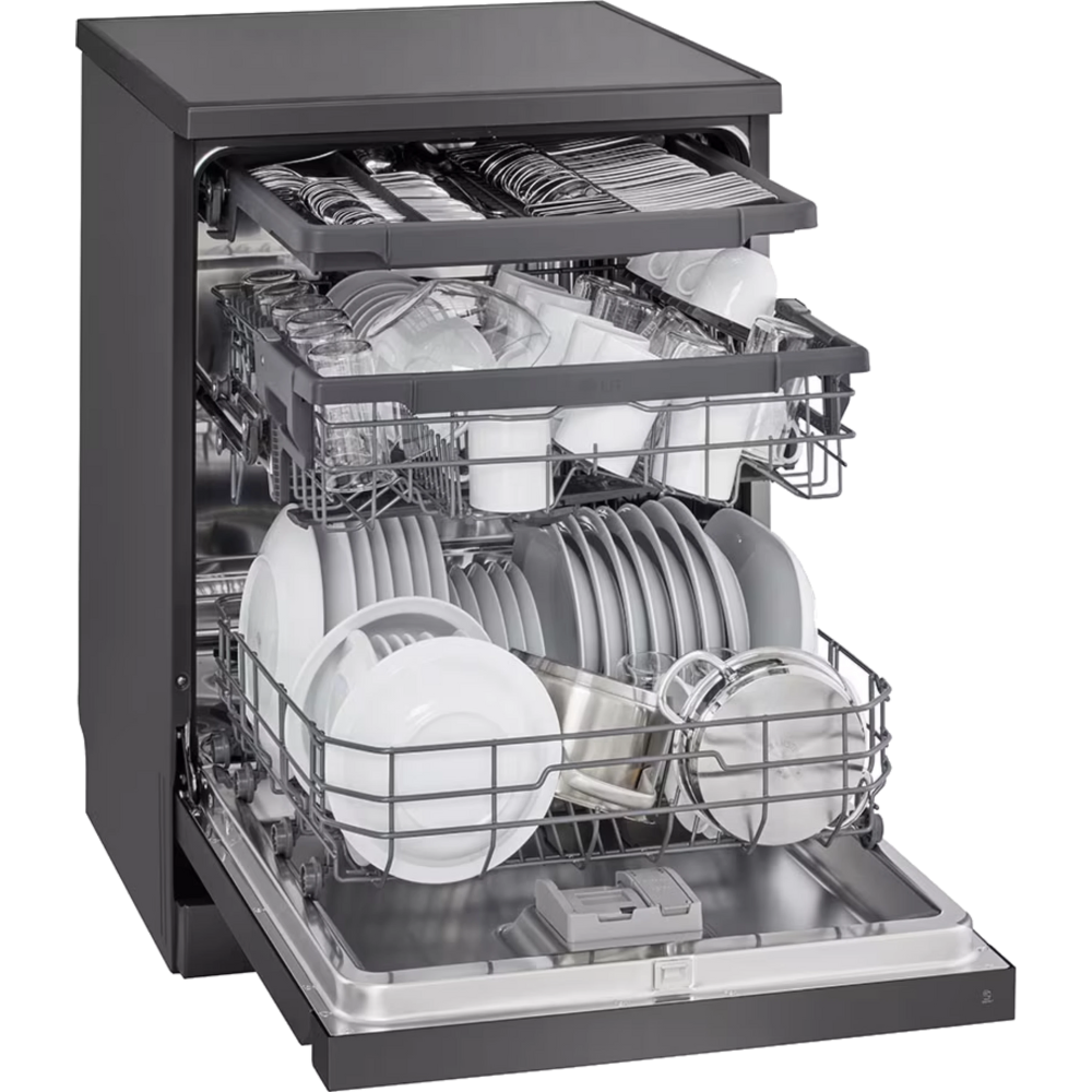 מדיח כלים רחב 14 מערכות כלים LG DFC513FM - גימור נירוסטה מושחרת - יבואן רשמי