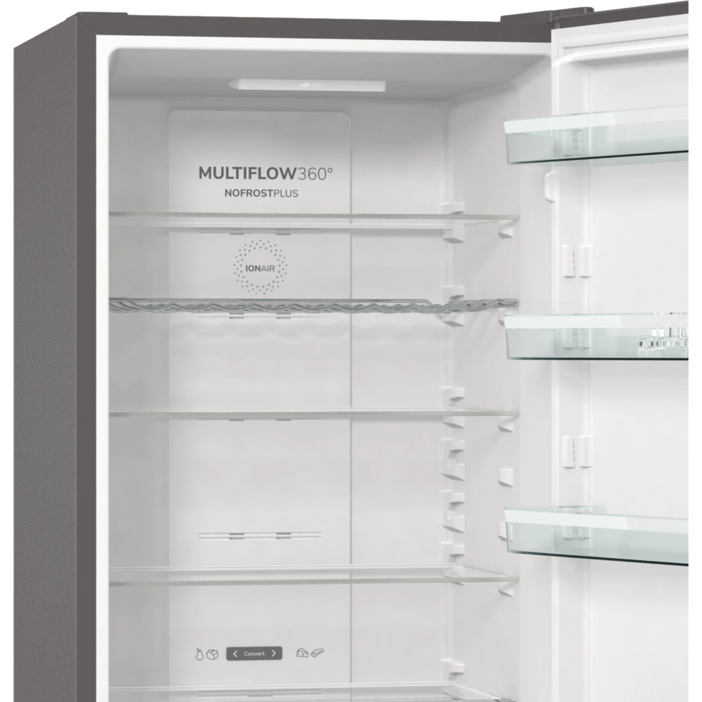 מקרר מקפיא תחתון 353 ליטר Gorenje NRK6202AXL4 - גימור נירוסטה