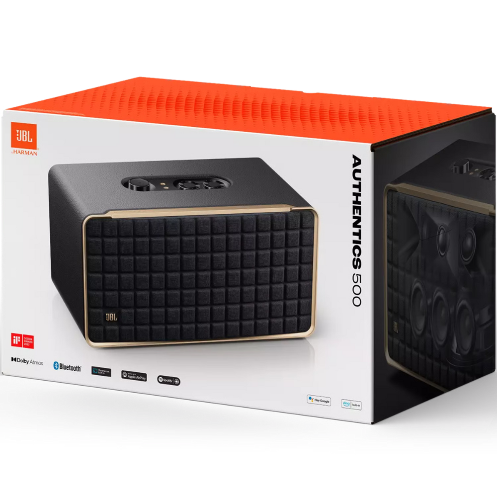 רמקול אלחוטי חכם JBL Authentics 500 270W - צבע שחור שנה אחריות ע"י - יבואן הרשמי