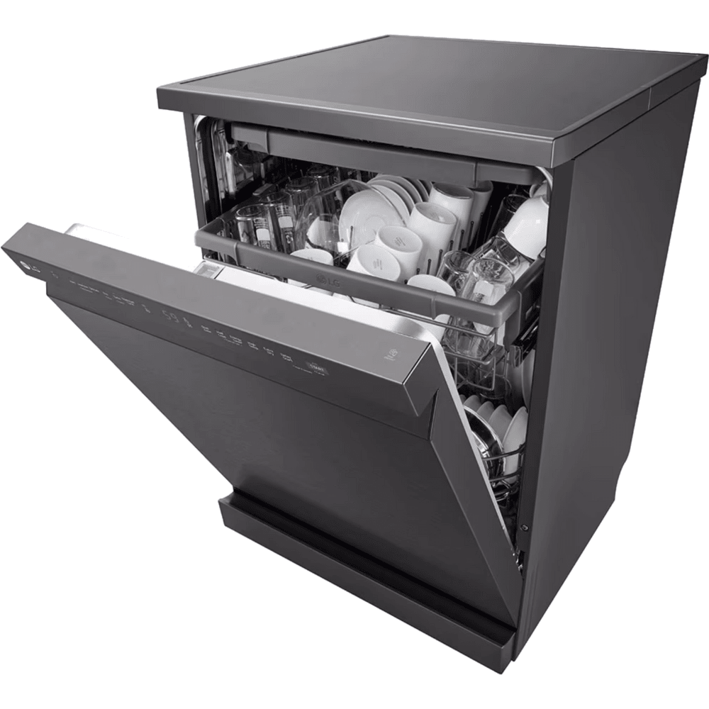 מדיח כלים רחב 14 מערכות כלים LG DFC513FM - גימור נירוסטה מושחרת - K.B.V