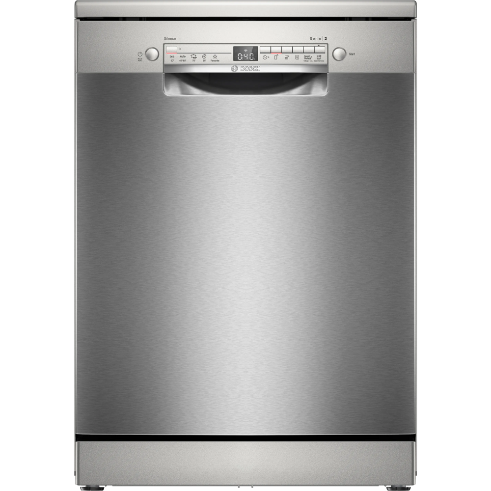 מדיח כלים רחב עומד Bosch Serie 2 SMS2HVI02E - דמוי נירוסטה - תוצרת פולין - אחריות יבואן רשמי