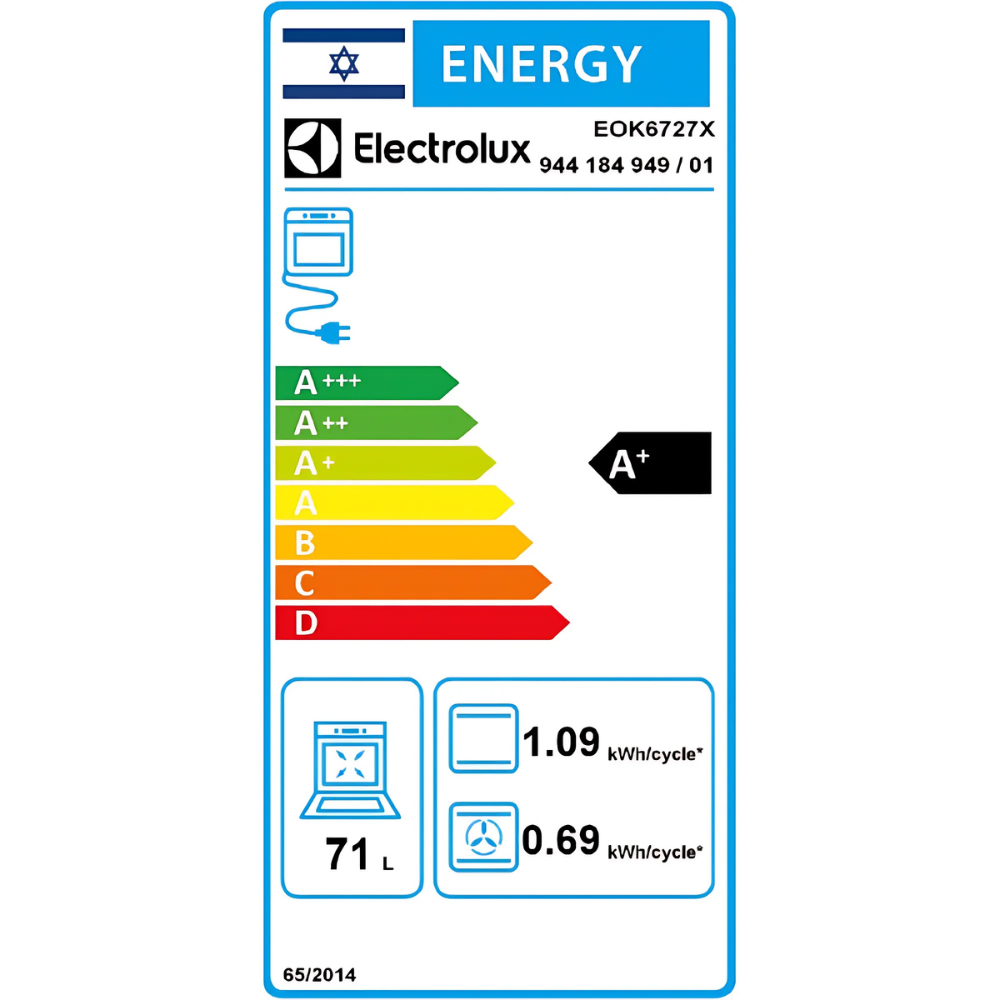 תנור אפיה בנוי ELECTROLUX אלקטרולוקס EOK6727X - יבואן רשמי