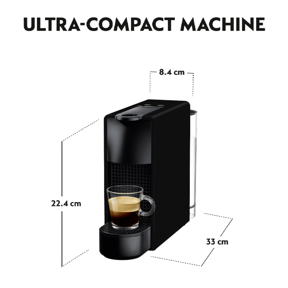 נספרסו+מקציף שחור Nespresso A3NC30-IL-BK-NE אסנזה - אחריות יבואן רשמי