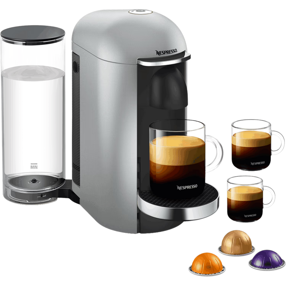 מכונת קפה Nespresso GCB2-IL-SI-NE Vertuo Plus - צבע כסוף שנה אחריות ע"י היבואן הרשמי