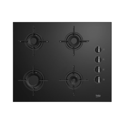 כיריים גז 4 להבות 65 ס"מ דגם K6510IL בקו BEKO זכוכית שחורה - K.B.V
