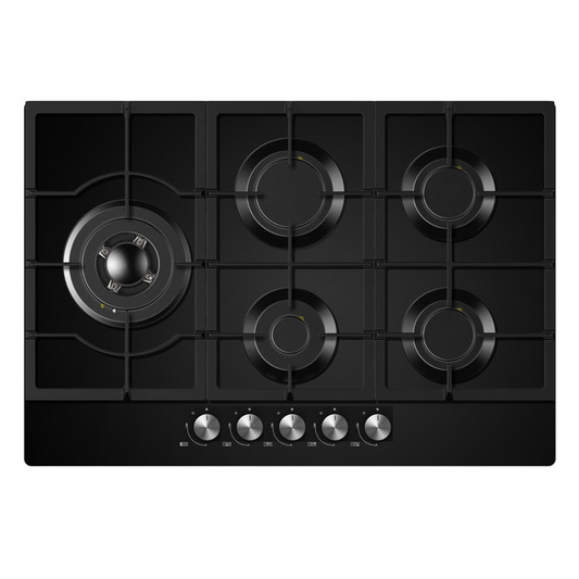 כיריים סאוטר זכוכית SHG7506 שחור 75 סמ 5 להבות Sauter - אחריות יבואן רשמי