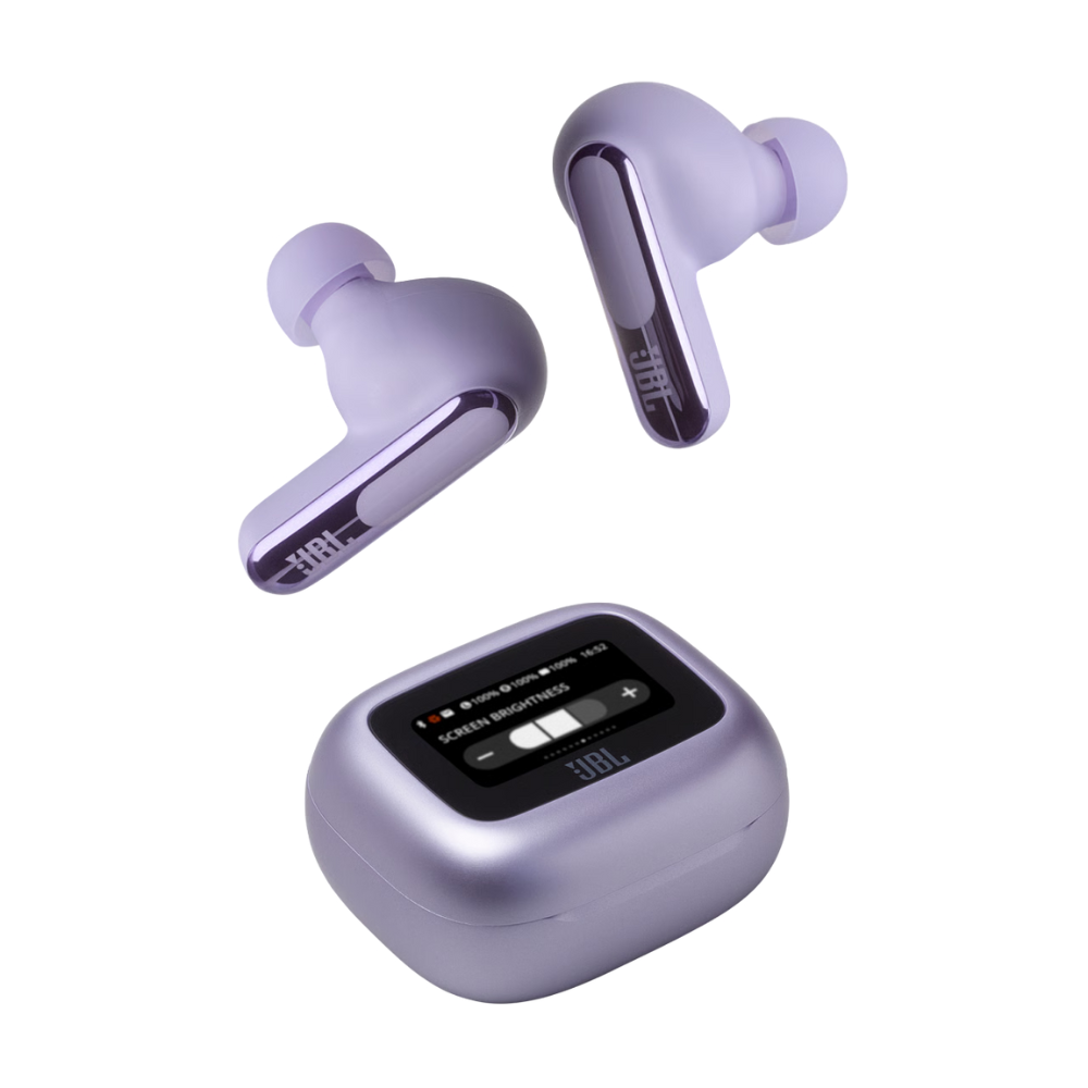 אוזניות אלחוטיות עם מארז טעינה חכם JBL Live Beam 3 TWS ANC IP55 - צבע סגול שנה אחריות ע"י - יבואן הרשמי
