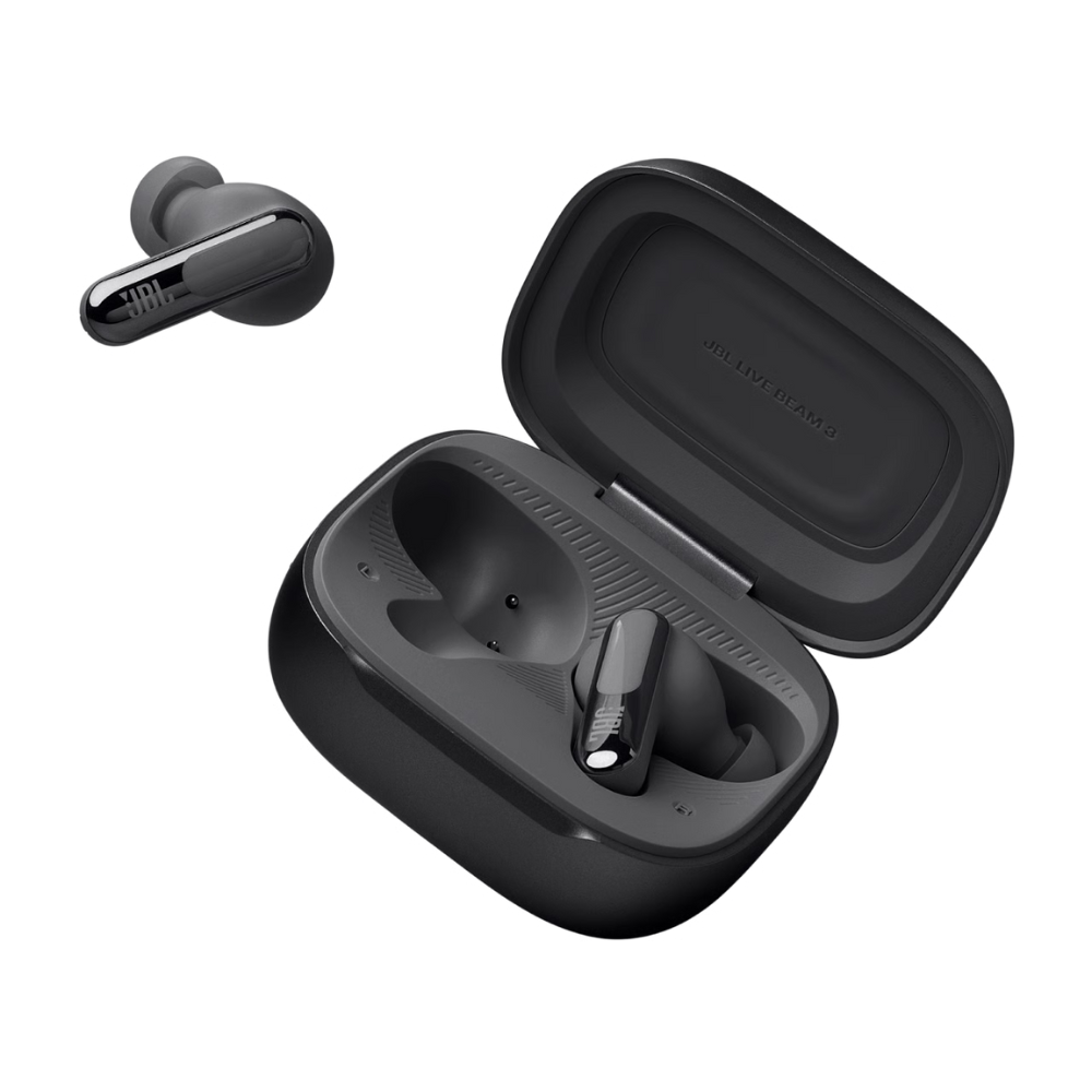 אוזניות אלחוטיות עם מארז טעינה חכם JBL Live Beam 3 TWS ANC IP55 - צבע שחור שנה אחריות ע"י - יבואן הרשמי