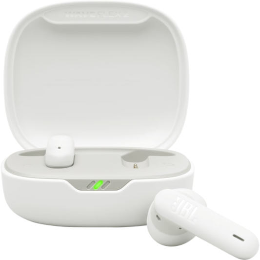 אוזניות אלחוטיות JBL Wave Flex 2 - צבע לבן שנה אחריות ע"י - יבואן הרשמי