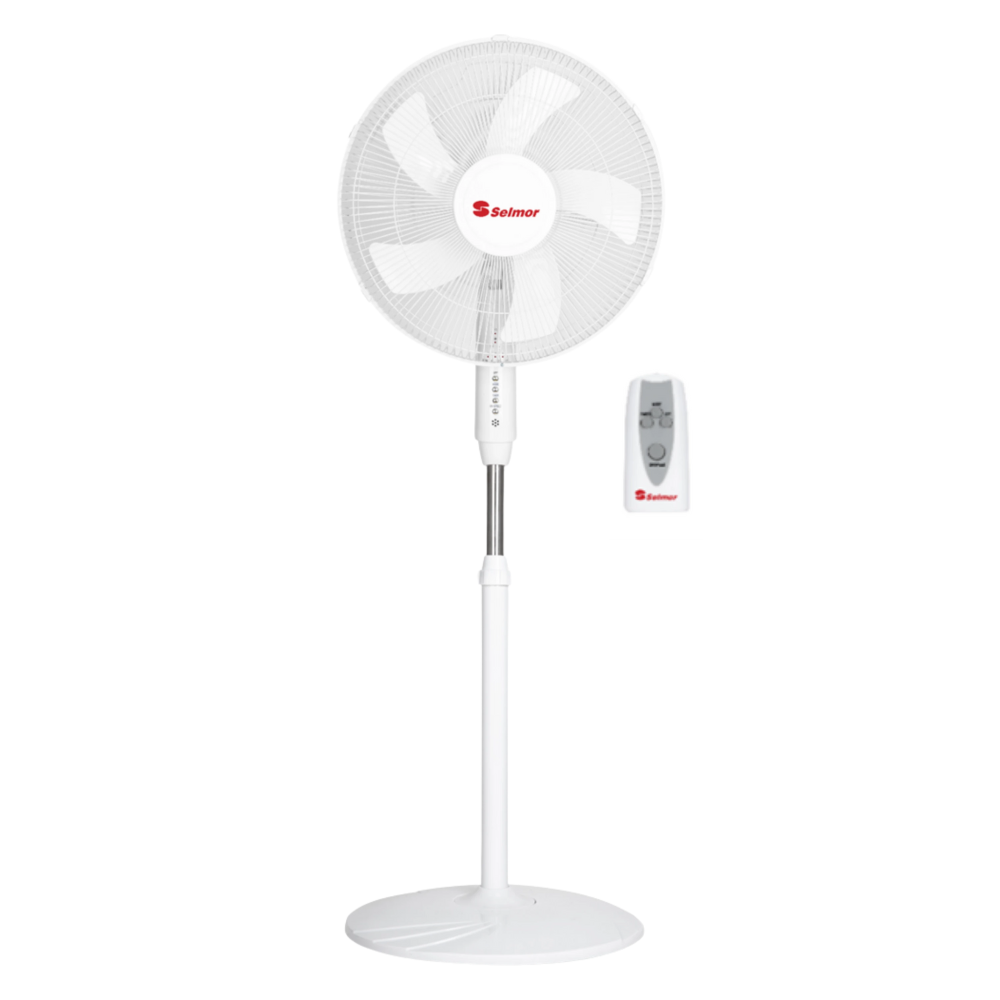 מאוורר עמוד יוקרתי דיגיטלי כולל שלט 16" Selmor SE-918 - צבע לבן אחריות ע"י - יבואן הרשמי