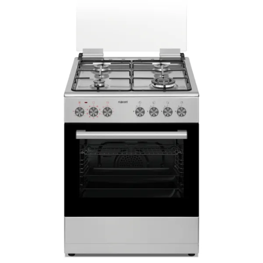 תנור אפייה רחב משולב כיריים גז 4 להבות | 60 ליטר דגם FJ-FS8065X פוג'יקום FUJICOM נירוסטה - יבואן רשמי