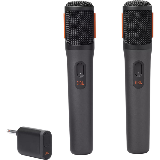 סט מיקרופונים אלחוטיים דיגיטליים JBL PartyBox Wireless Mic - צבע שחור שנה אחריות ע"י - יבואן הרשמי