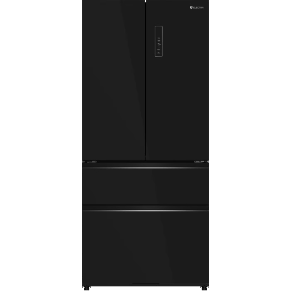 מקרר 4 דלתות מקפיא תחתון 509 ליטר נטו Electra EL511GBL - גימור זכוכית שחורה נצנצים אחריות ע"י - יבואן הרשמי
