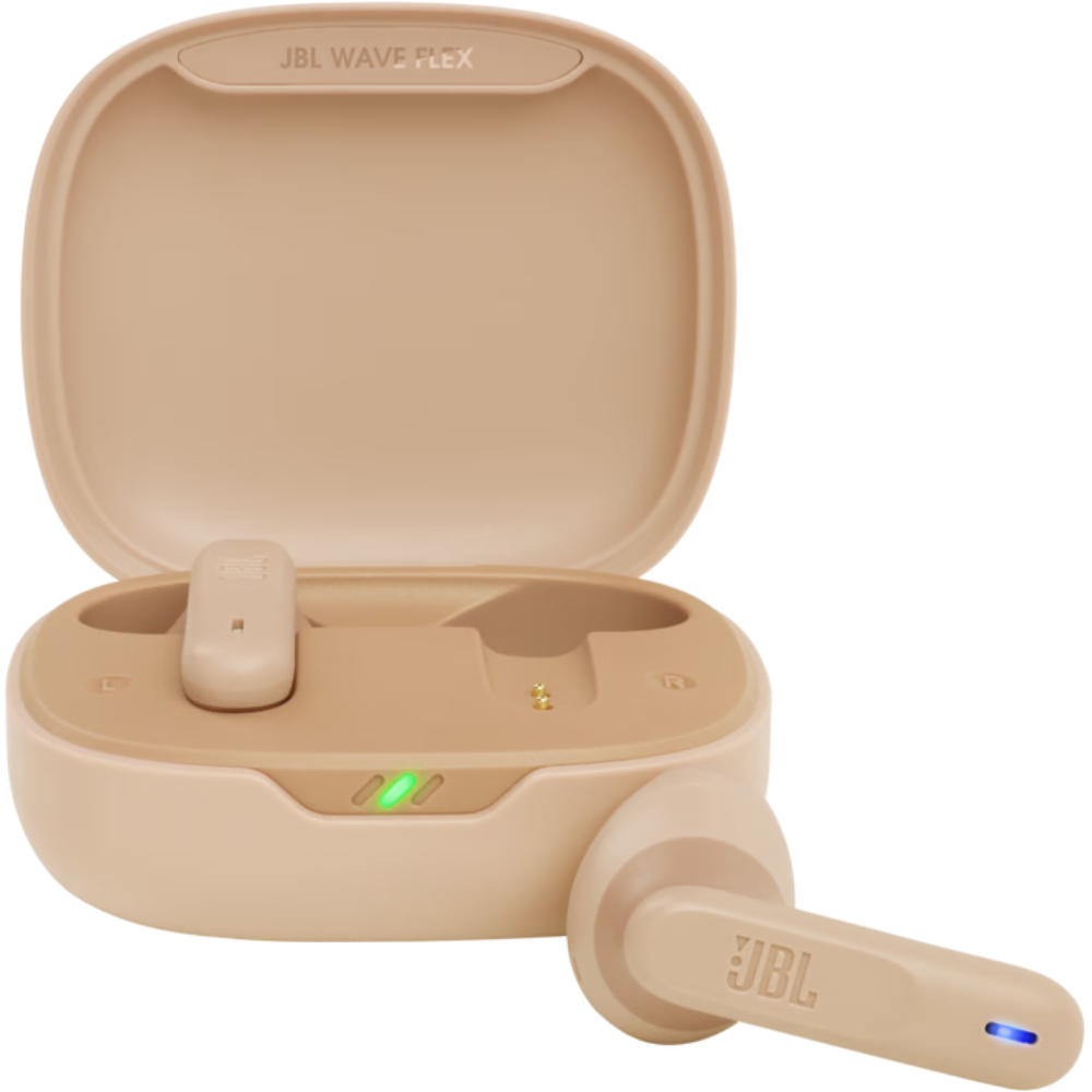 אוזניות אלחוטיות JBL Wave Flex TWS IP54 - צבע קרם שנה אחריות ע"י - יבואן הרשמי