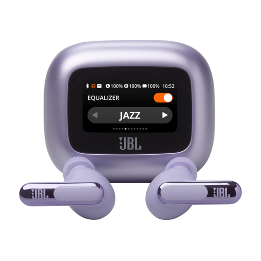 אוזניות אלחוטיות עם מארז טעינה חכם JBL Live Beam 3 TWS ANC IP55 - צבע סגול שנה אחריות ע"י - יבואן הרשמי