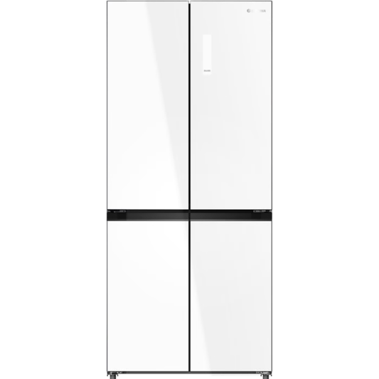 מקרר 4 דלתות מקפיא תחתון 502 ליטר נטו Electra EL5070GW קו אפס עם ארונות מטבח - גימור זכוכית לבנה אחריות ע"י - יבואן הרשמי