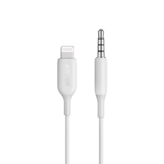 כבל Anker Audio cable 3.5 mm to Lightning - באורך 1 מטר צבע לבן אחריות ע"י - יבואן הרשמי
