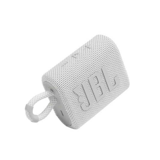 רמקול אלחוטי דגם JBL GO 3 - צבע לבן שנה אחריות ע"י - יבואן הרשמי