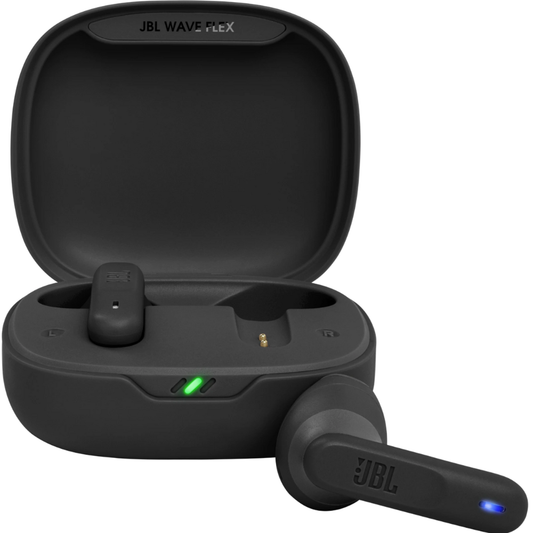 אוזניות אלחוטיות JBL Wave Flex TWS IP54 - צבע שחור שנה אחריות ע"י - יבואן הרשמי