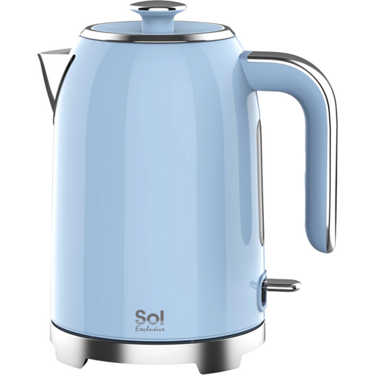 קומקום חשמלי 1.7 ליטר צבע תכלת פסטל Sol SL-7005 - אחריות ע"י היבואן הרשמי