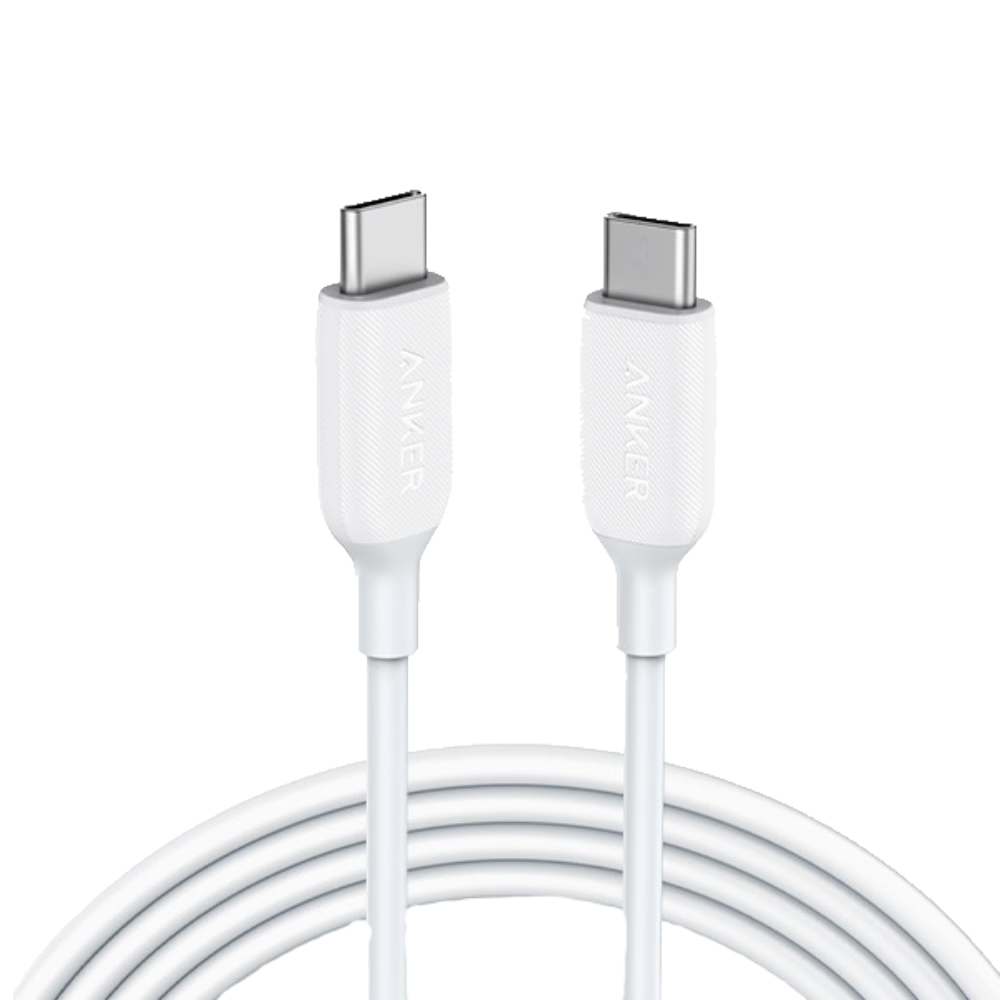 כבל 1.8 מטר Anker Powerline III USB-C to USB-C - צבע לבן שנה אחריות ע"י - יבואן הרשמי
