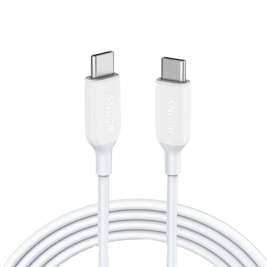 כבל 1.8 מטר Anker Powerline III USB-C to USB-C - צבע לבן שנה אחריות ע"י - יבואן הרשמי