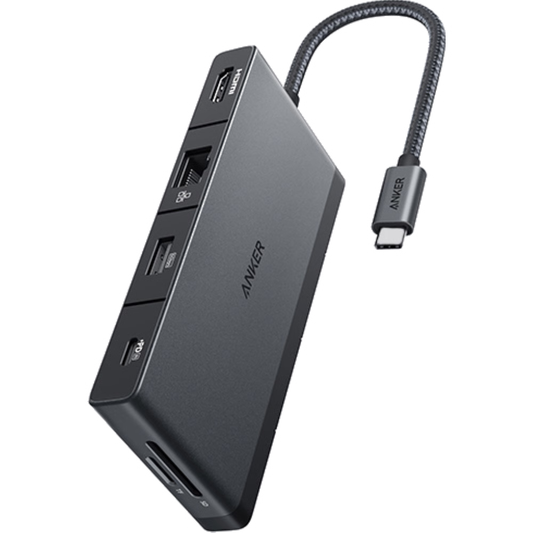תחנת עגינה 9 ב-1 Anker 552 USB-C 4K HDMI - צבע שחור שנה אחריות ע"י - יבואן הרשמי