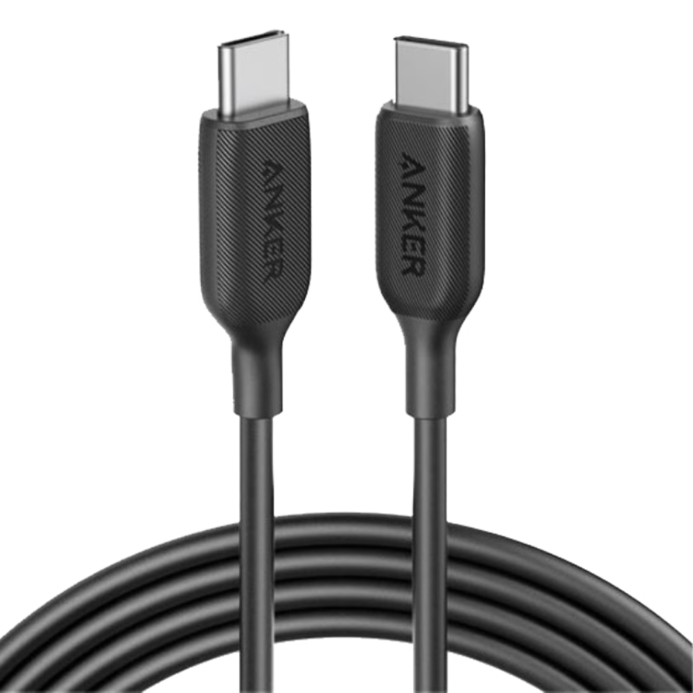 כבל Anker Powerline Type-C to Type-C - באורך 1.8 מטר צבע שחור שנה אחריות ע"י - יבואן הרשמי