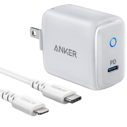 מטען וכבל לאייפון Anker 18W PD USB-C MFI Cable - צבע לבן אחריות ע"י - יבואן הרשמי
