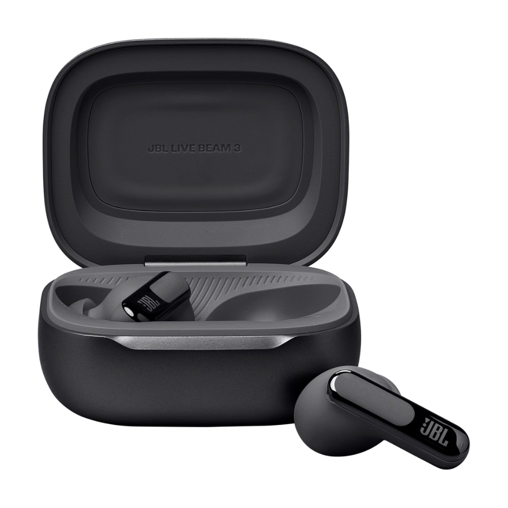 אוזניות אלחוטיות עם מארז טעינה חכם JBL Live Beam 3 TWS ANC IP55 - צבע שחור שנה אחריות ע"י - יבואן הרשמי