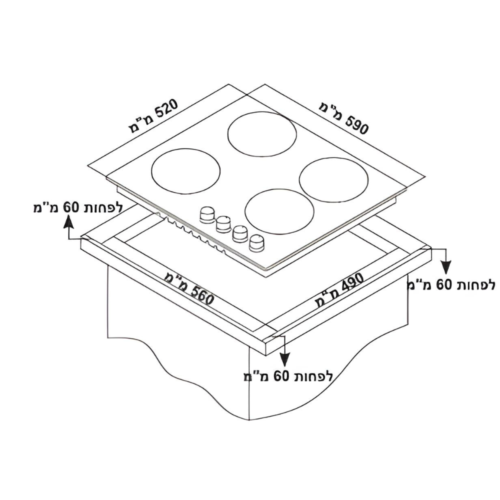 כיריים גז 60 ס"מ פוג'יקום דגם FJ-GHRT4B שמנת - יבואן רשמי
