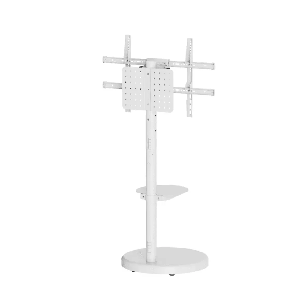 מעמד רצפתי מעוצב עם גלגלים למסכים עד 75׳׳ Audio Line AL-75 White - יבואן רשמי
