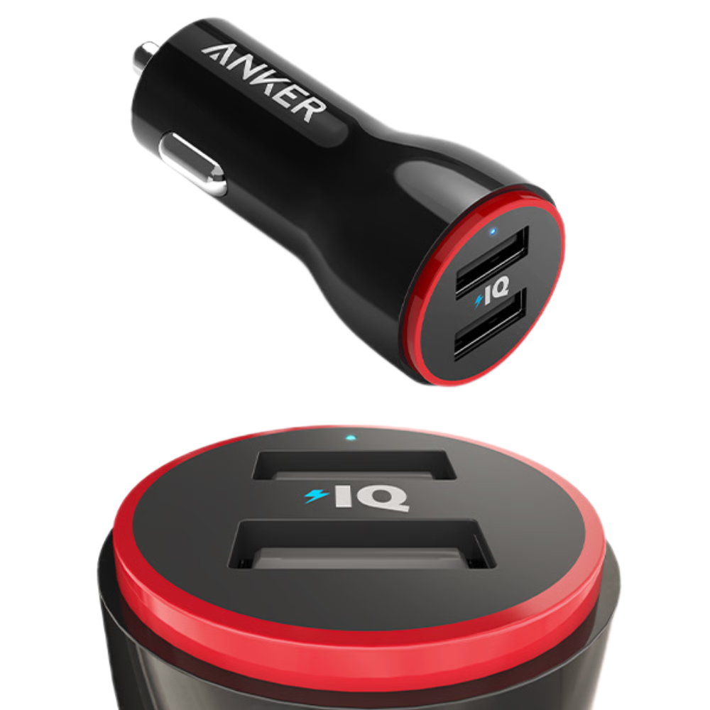 מטען רכב Anker PowerDrive 24W  - צבע שחור אחריות לשנה ע"י - יבואן רשמי