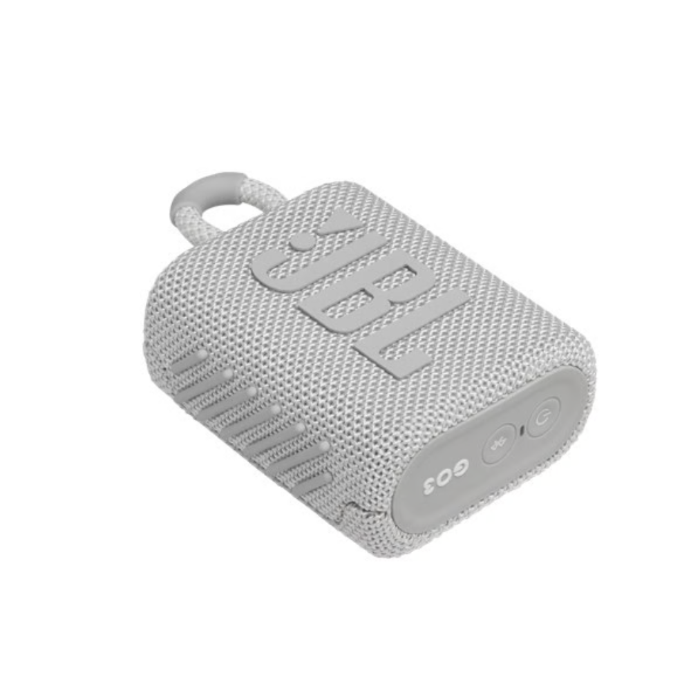 רמקול אלחוטי דגם JBL GO 3 - צבע לבן שנה אחריות ע"י - יבואן הרשמי