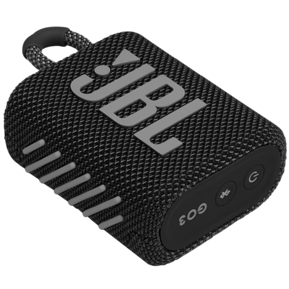 רמקול אלחוטי דגם JBL GO 3 - צבע שחור שנה אחריות ע"י - יבואן הרשמי