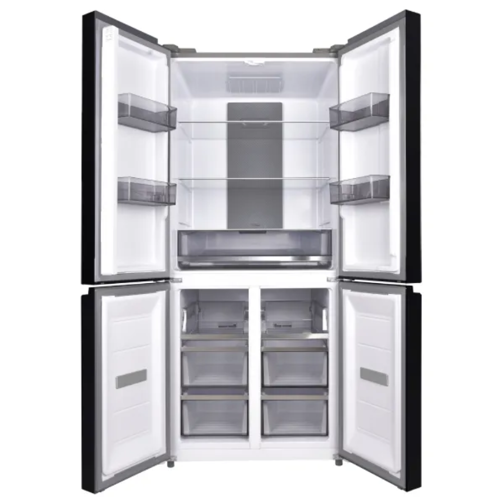 מקרר 4 דלתות 539 ליטר דגם FJ-NF600BK פוג'יקום FUJICOM זכוכית שחורה - יבואן רשמי