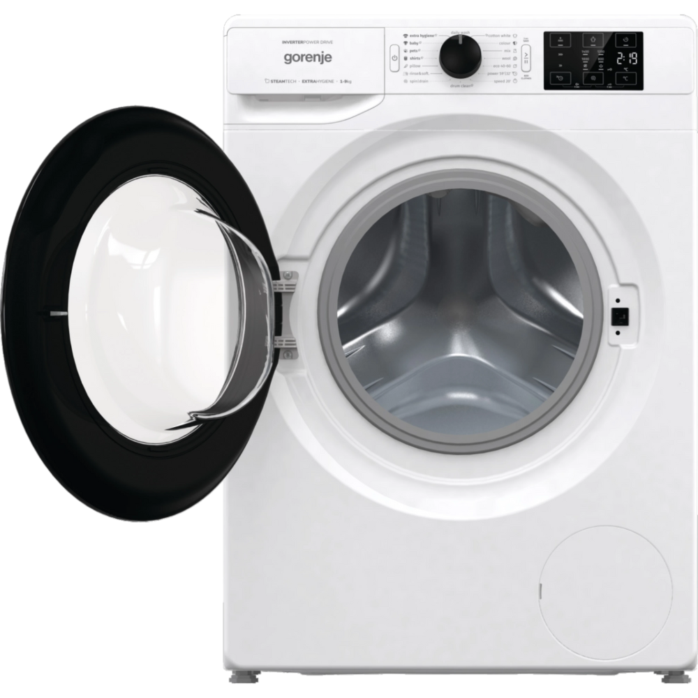 מכונת כביסה פתח חזית 9 ק"ג Gorenje WNEI94AS במהירות 1400 סל"ד - צבע לבן - יבואן רשמי