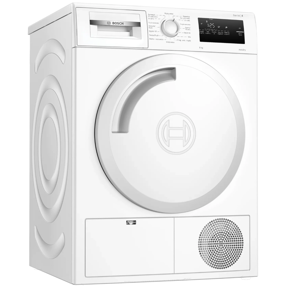 מייבש כביסה קונדנסור 1-8 ק"ג Bosch WTH83252PL Heat Pump - צבע לבן