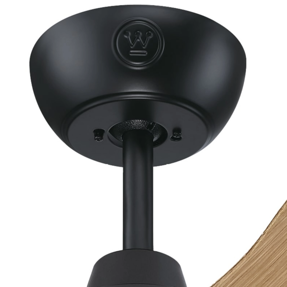 מאוורר תקרה מנוע DC עם שלט Westinghouse Montana 28W "42 - צבע שחור בשילוב אלון שנתיים אחריות ע"י - יבואן הרשמי