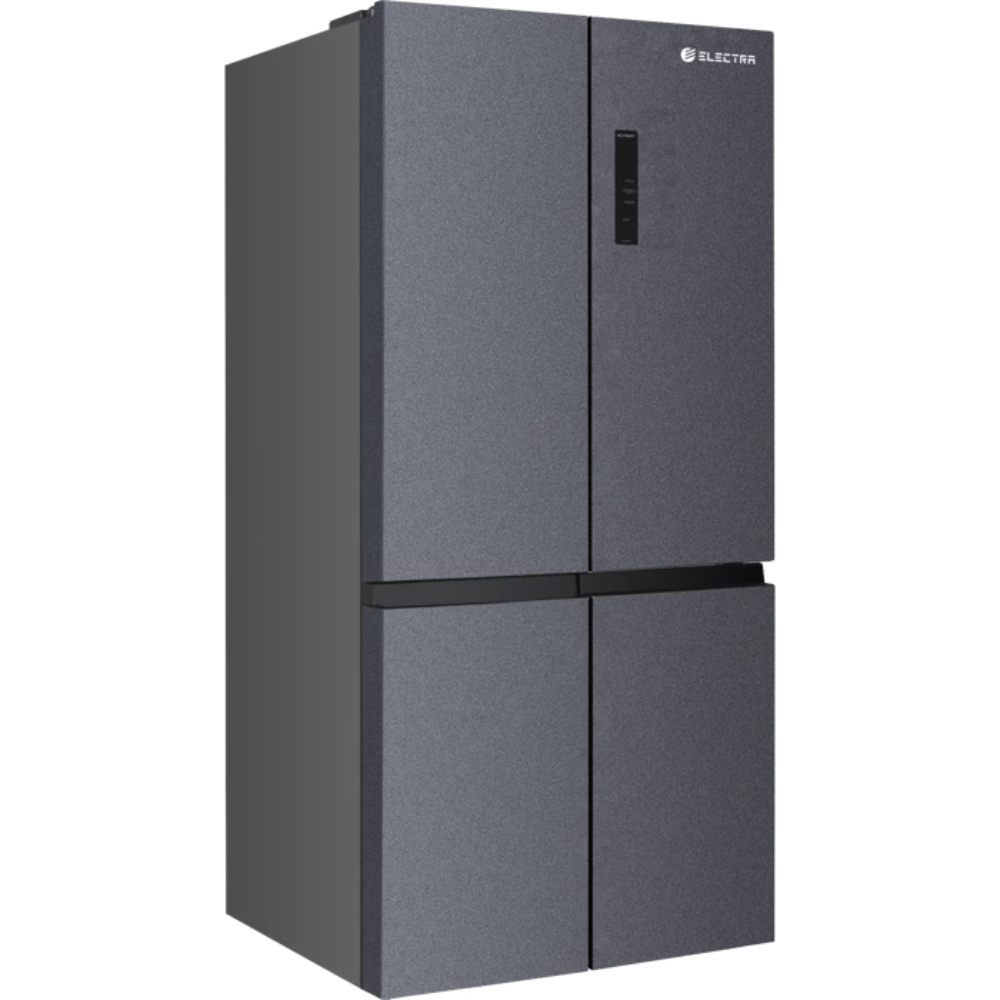 מקרר 4 דלתות מקפיא תחתון 600 ליטר נטו Electra EL685PB עם מפסק תאורה באישור מכון צומת - גימור אפור אחריות ע"י - יבואן הרשמי