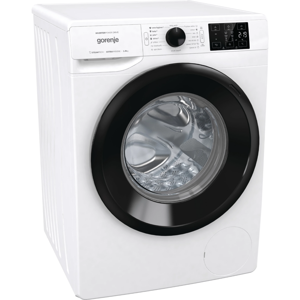 מכונת כביסה פתח חזית 9 ק"ג Gorenje WNEI94AS במהירות 1400 סל"ד - צבע לבן - יבואן רשמי