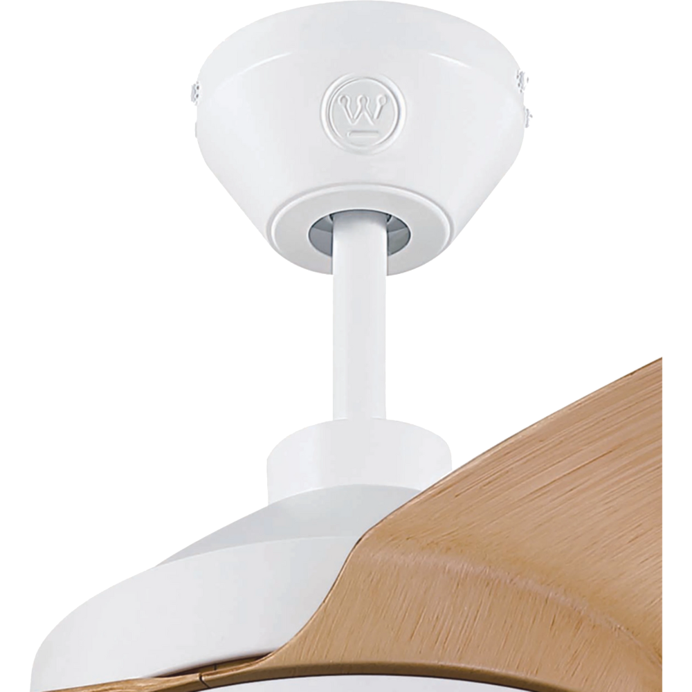 מאוורר תקרה עם שלט Westinghouse Valeria 52" LED CC 36W - צבע לבן בשילוב עץ שנתיים אחריות ע"י - יבואן הרשמי