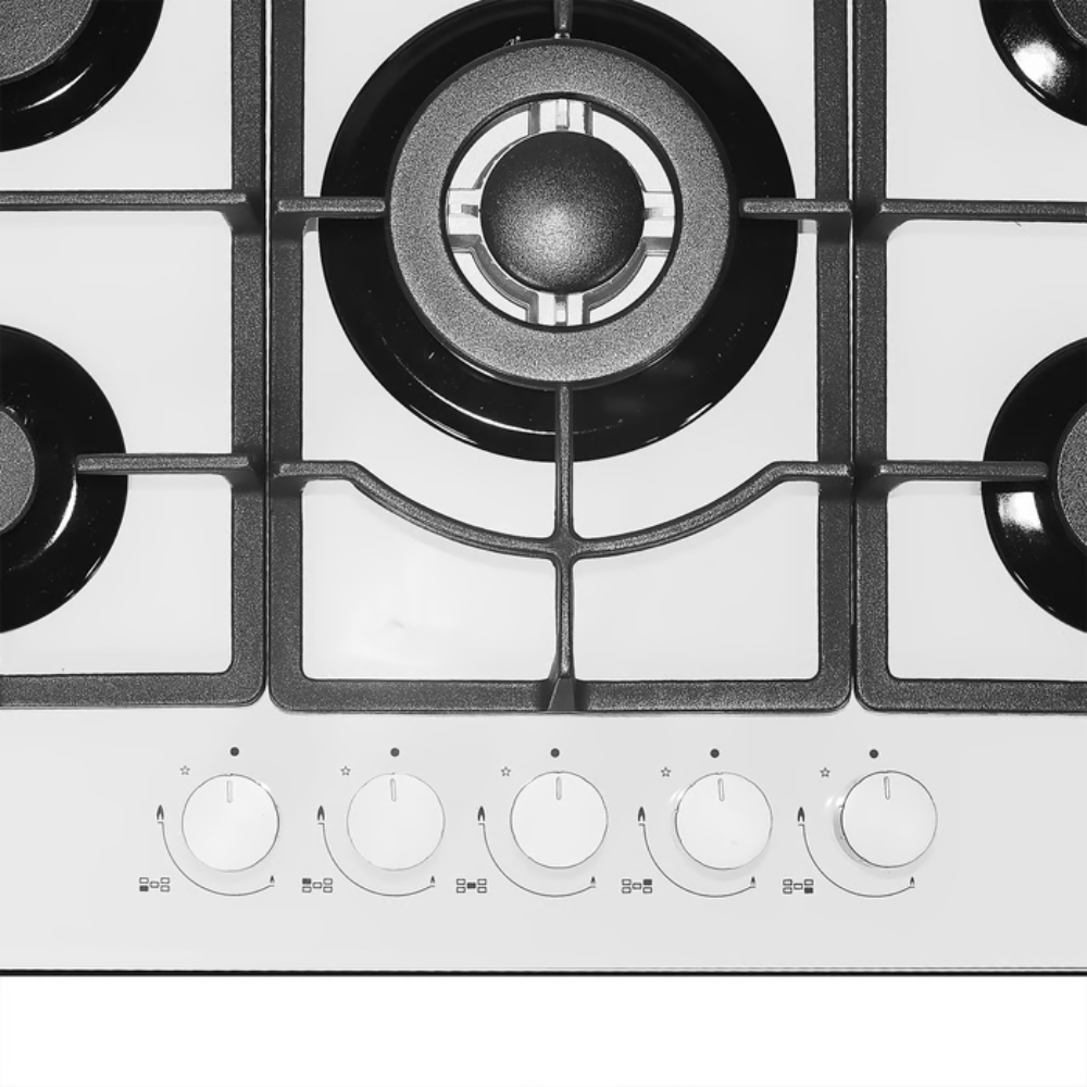 כיריים Electra יבואן רשמי 100119/8800 זכוכית לבנה 5 להבות - אחריות - יבואן רשמי