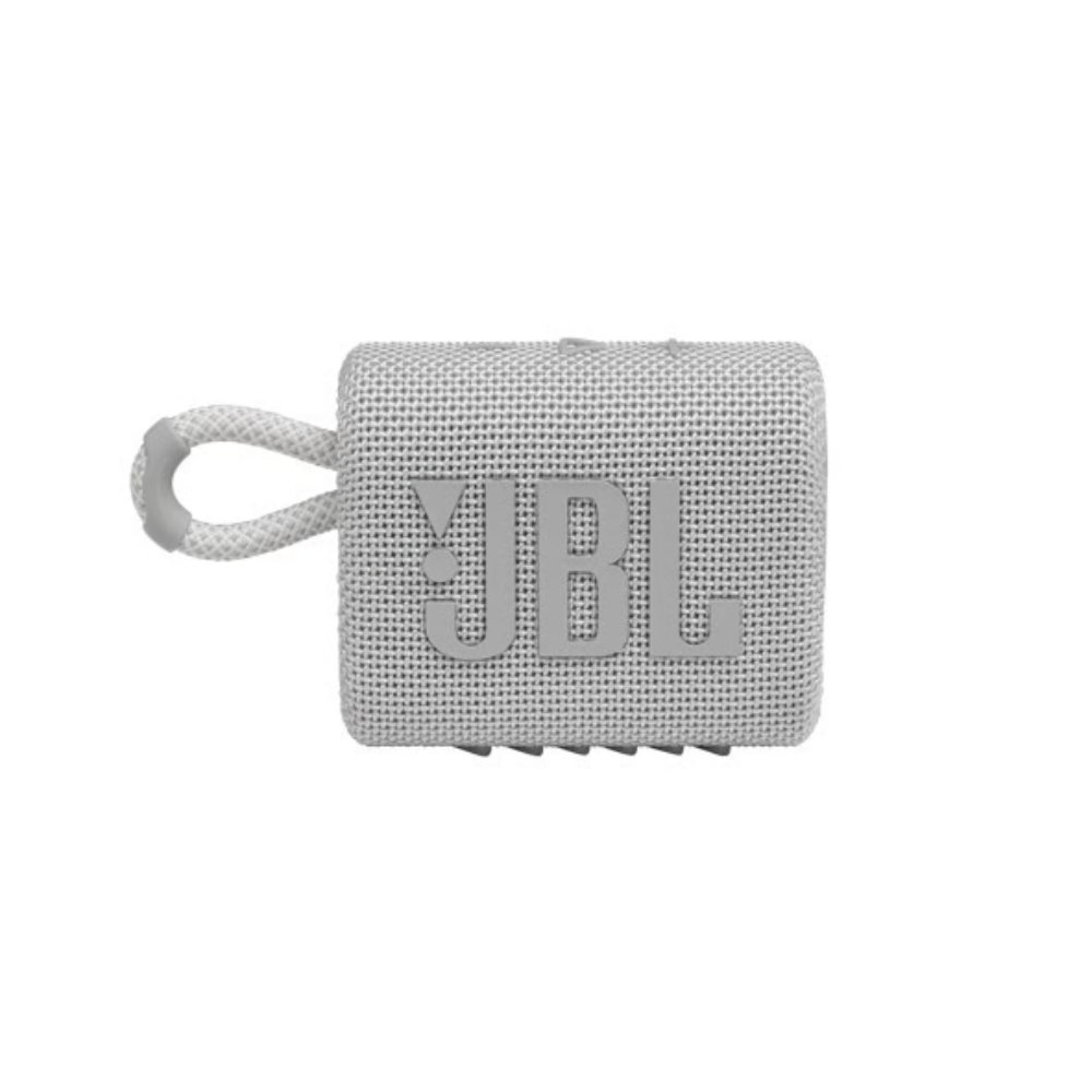 רמקול אלחוטי דגם JBL GO 3 - צבע לבן שנה אחריות ע"י - יבואן הרשמי