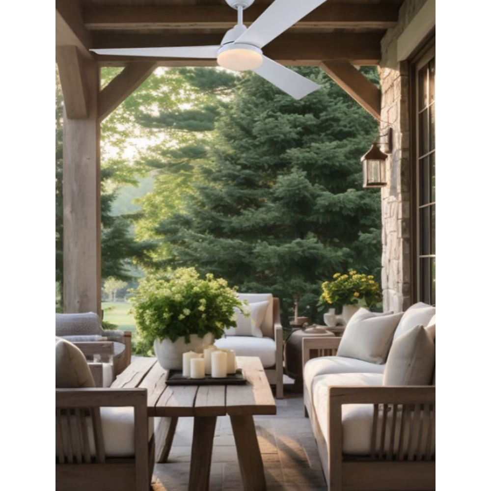 מאוורר תקרה לפרגולה Ocean IP66 ''52 DC שלט תאורה לבן מט Westinghouse - יבואן רשמי