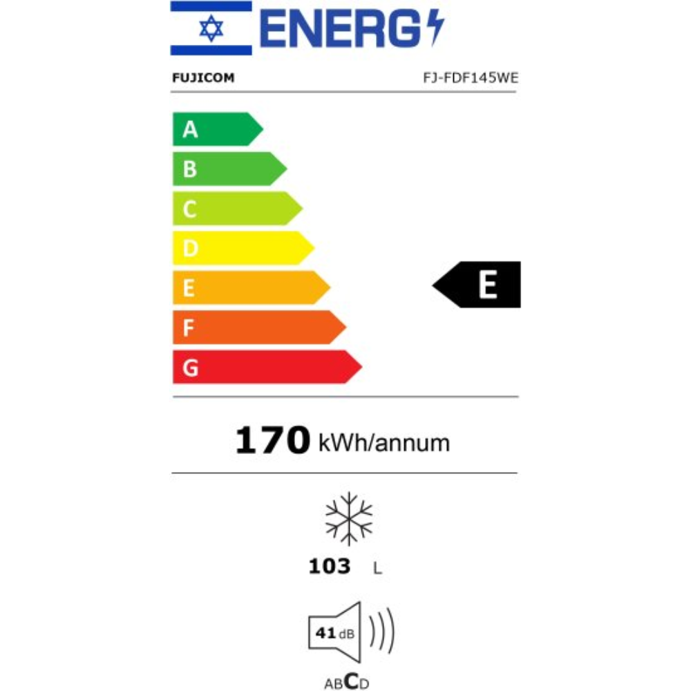 מקפיא 3 מגירות נפח 103 ליטר דגם FUJICOM FJ-FDF145WE פוג'יקום - יבואן רשמי