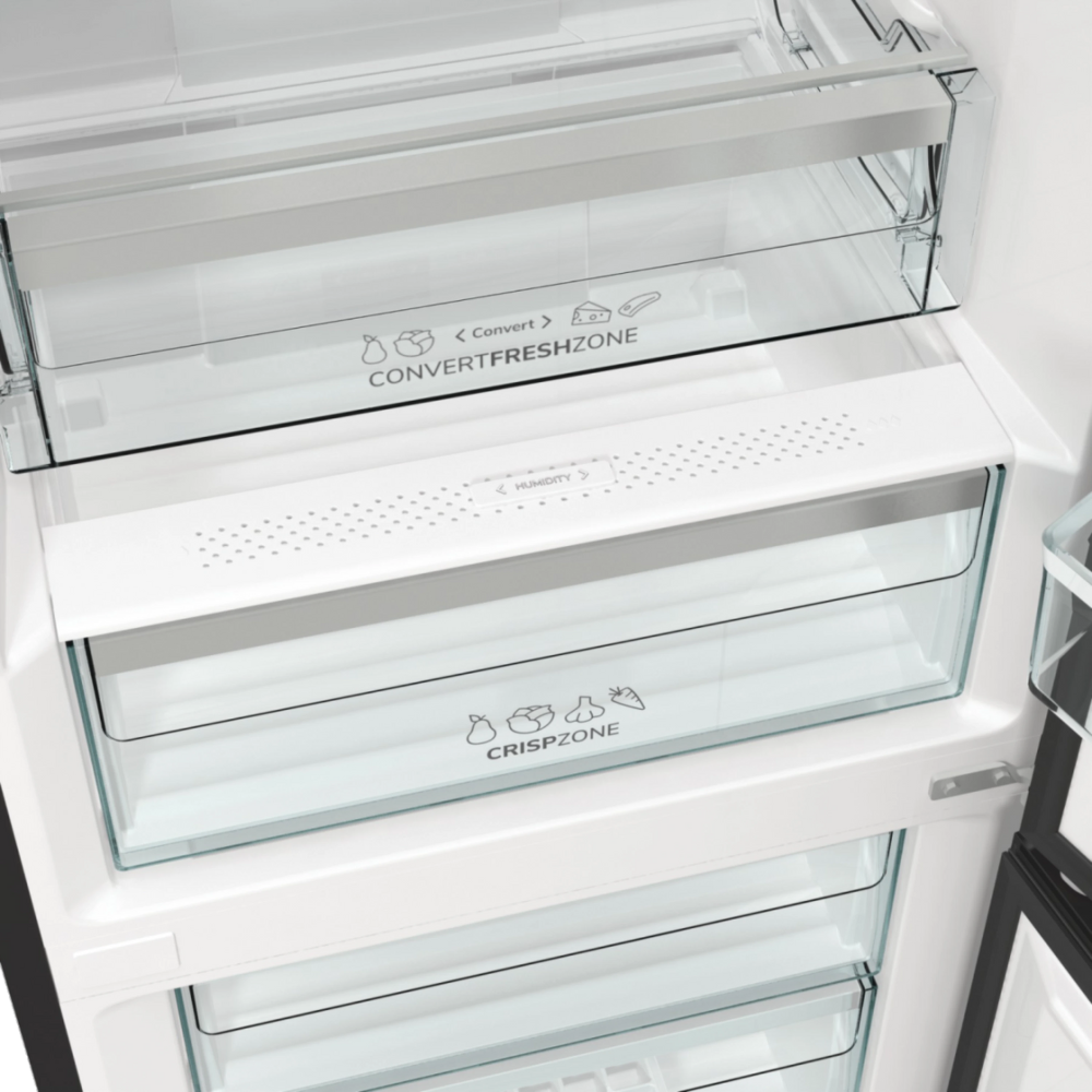 מקרר מקפיא תחתון 330 ליטר Gorenje NRK-6192-ABK - גימור שחור - יבואן רשמי