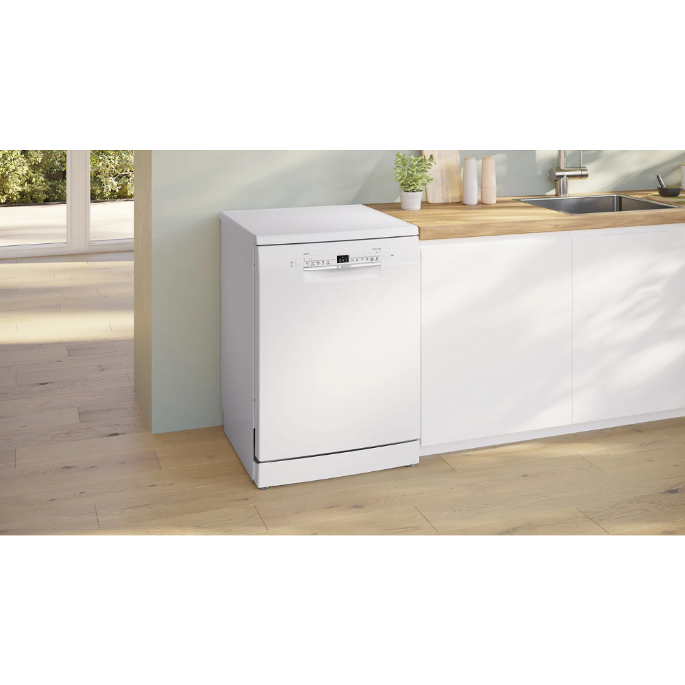 מדיח כלים עומד רחב 60 ס''מ Bosch Serie 2 SMS2HTW02E - צבע לבן - תוצרת פולין - אחריות יבואן רשמי